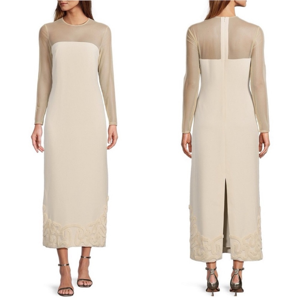 Antonio Melani x Elizabeth Damrich Babe Mesh Crepe Soutache Full Length Dress-8